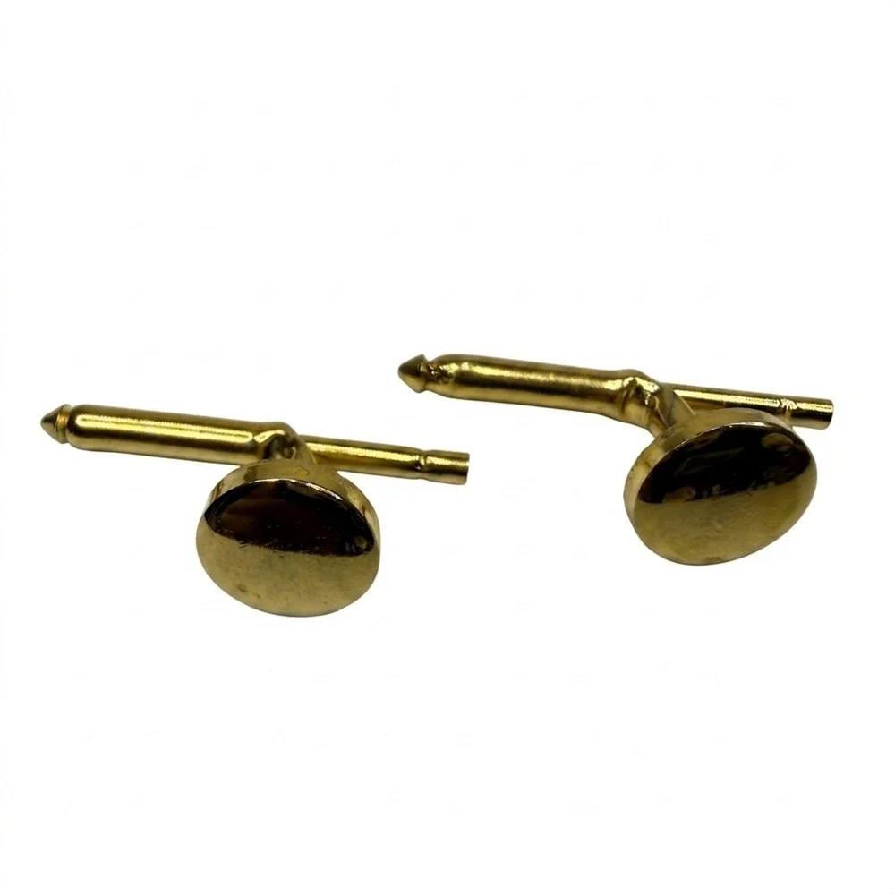Classic Gold Tone Cufflinks Men's Professional Business Formal Dress Shirt